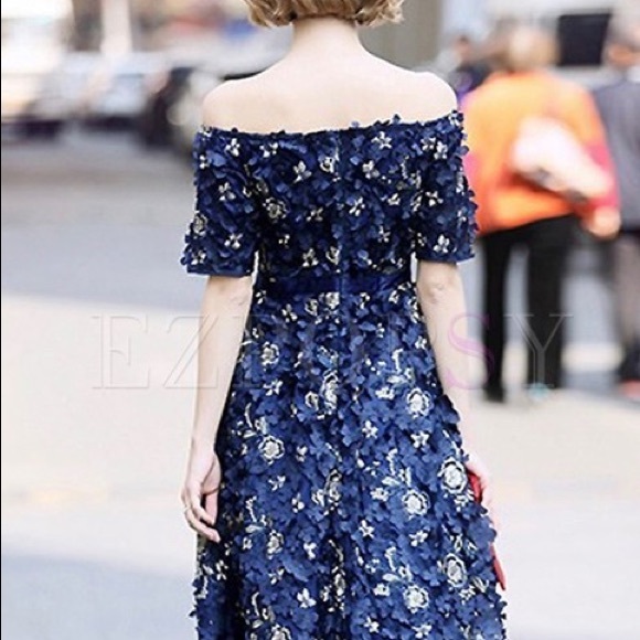 Navy and Gold Party Dress / NWT - Picture 4 of 4